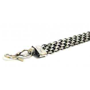 Silver Oxidized Chain Bracelet Wristlet Wristband Cuff Fashion Novelty 7 inches